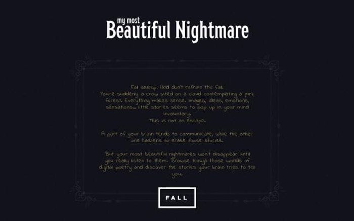 Mymostbeautifulnightmare website preview