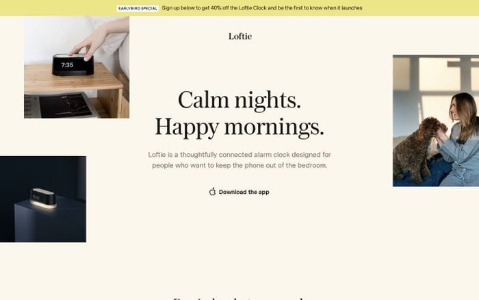 Loftie website preview
