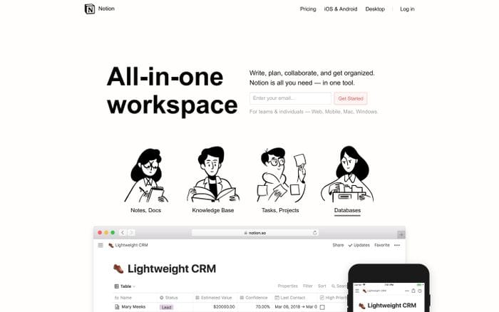 Notion – The all-in-one workspace for your notes, tasks, wikis, and databases. website preview