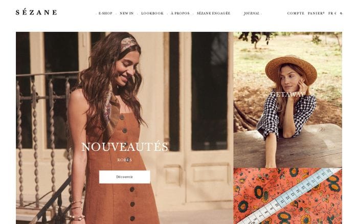 Sézane.com website preview