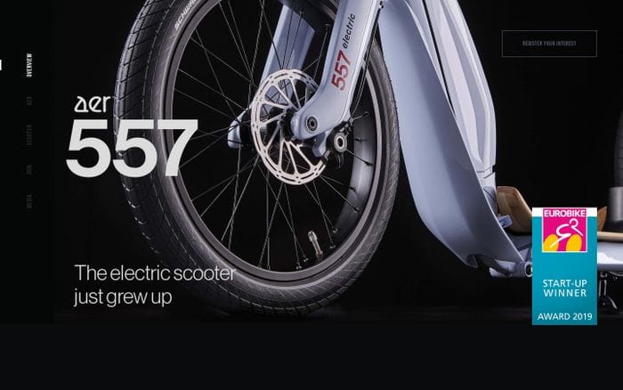The electric scooter just grew up website preview