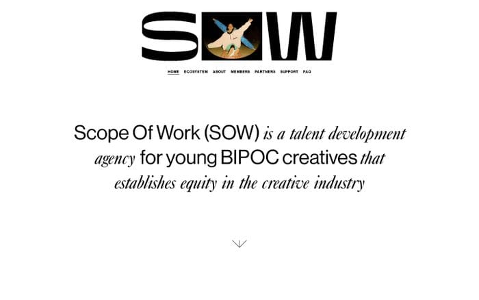 Scope of Work website preview