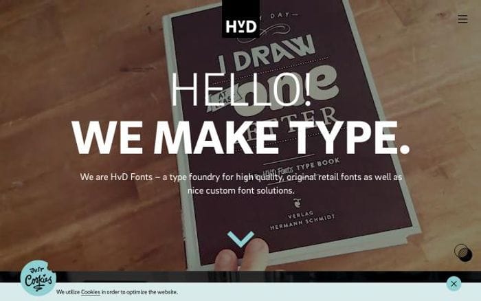 Hvdfonts website preview
