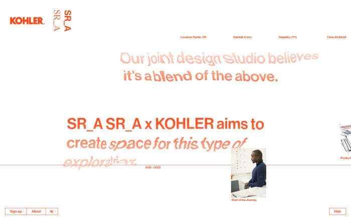 Kohler X SRA website preview