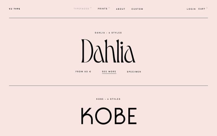 VJ Type website preview
