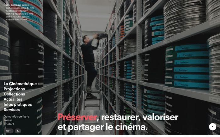 Cinémathèque suisse website preview