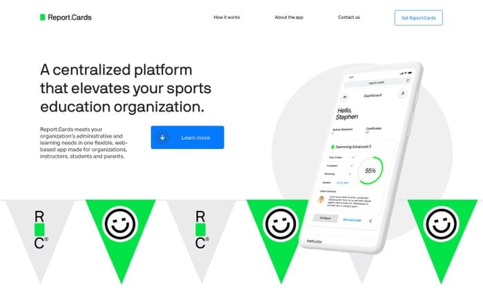 Report.Cards website preview