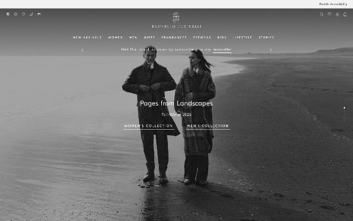 Brunello Cucinelli website preview
