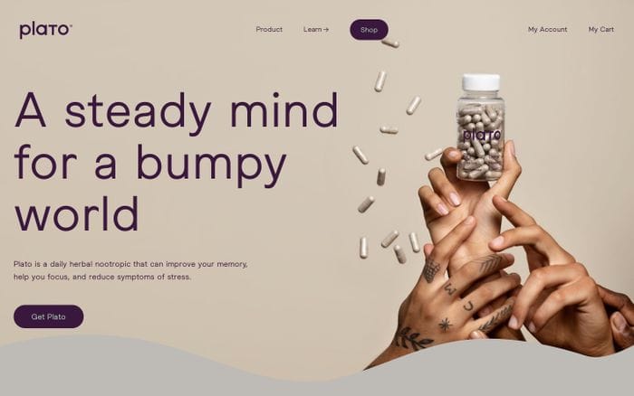plato — Plato is a simple, natural, daily nootropic. website preview