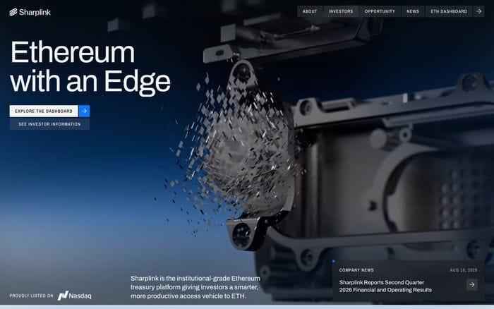 Sharplink website preview