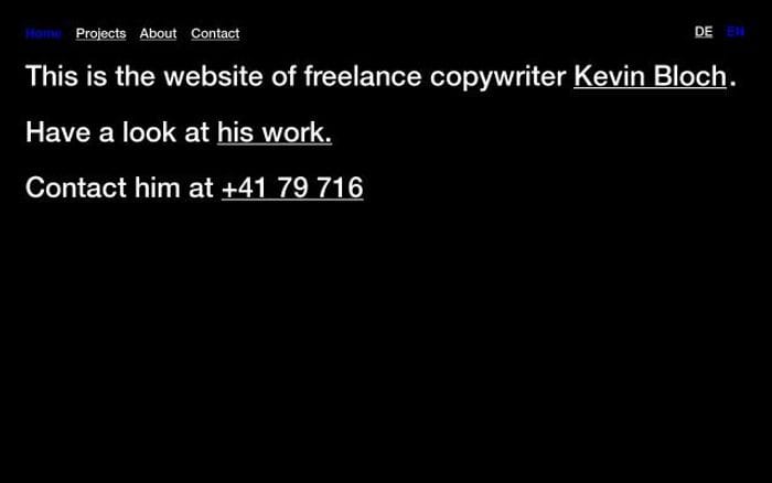 Kevinbloch website preview