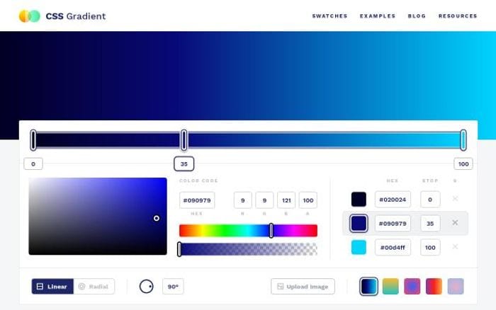 Cssgradient website preview