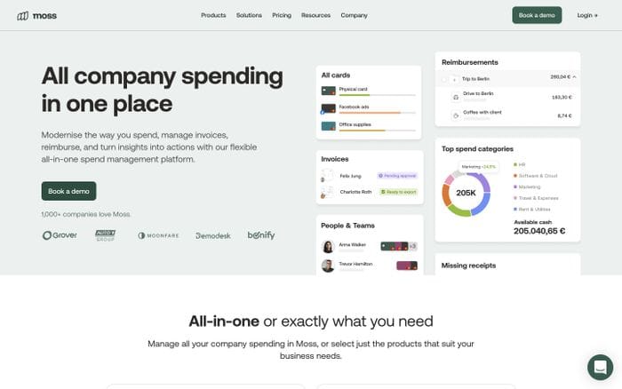 Moss website preview