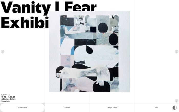 Coulisse Gallery website preview