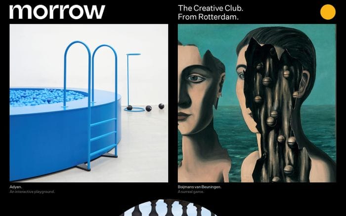 Morrow, The Creative Club from Rotterdam. website preview