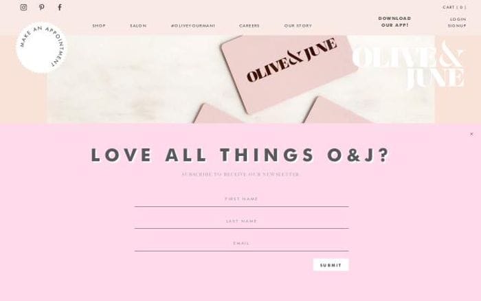 Olivejune website preview
