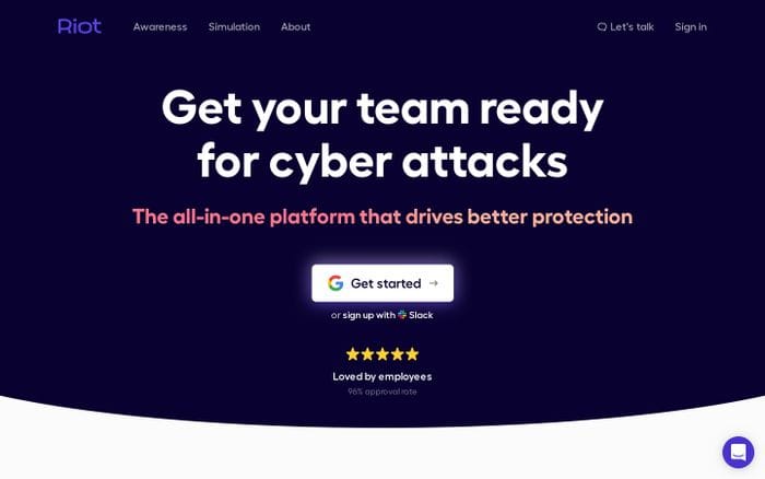 Riot website preview