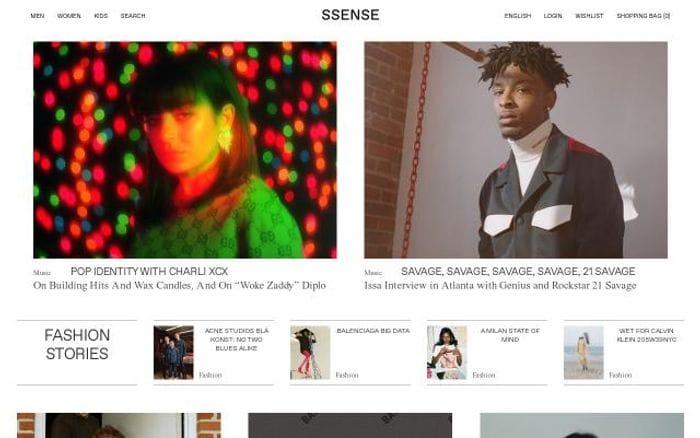 Ssense website preview