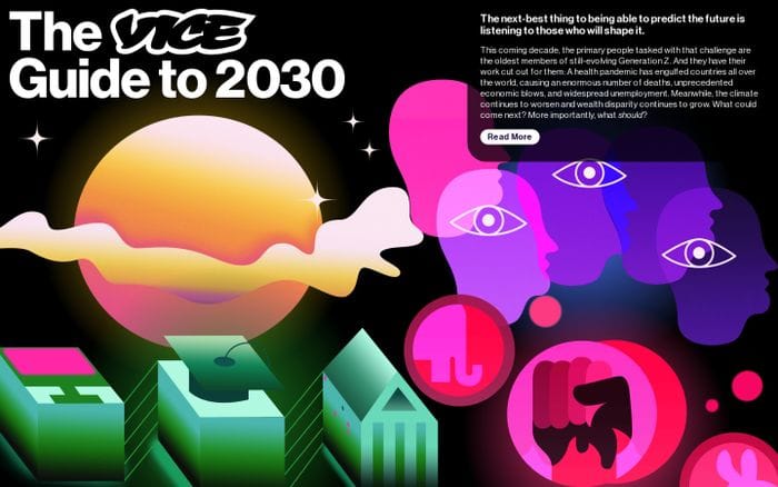 The VICE Guide to 2030 website preview