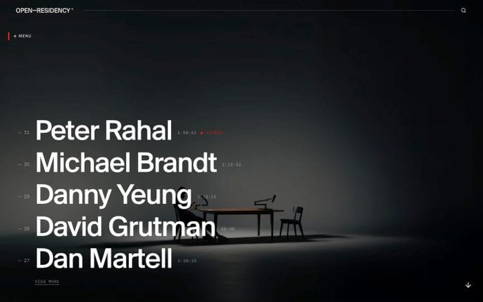 Open Residency website preview