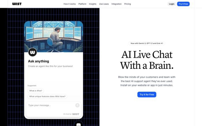 Wist website preview