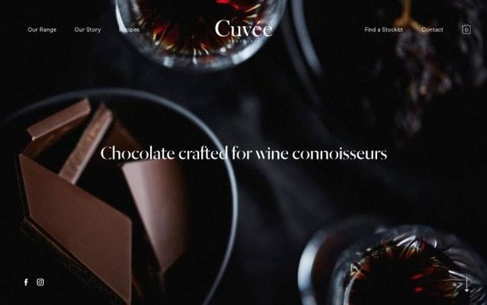 Cuveechocolate website preview