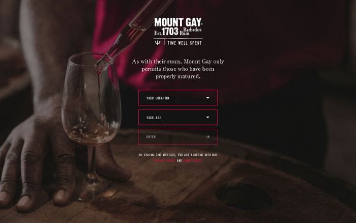 Mount Gay Rum website preview