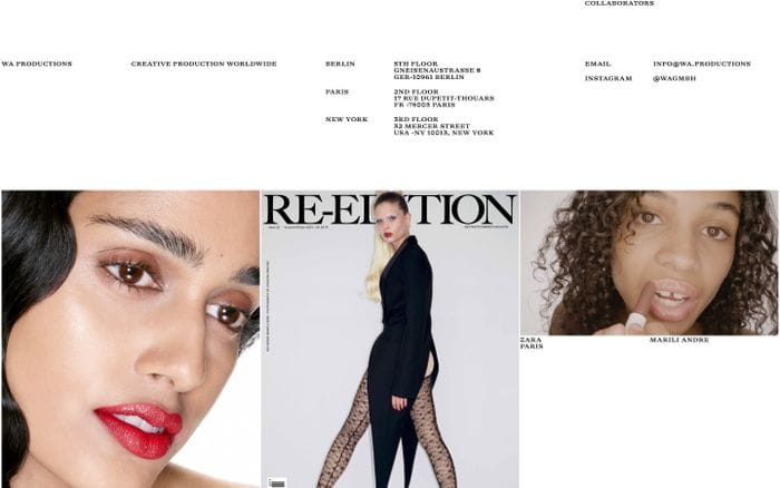 Wa productions website preview