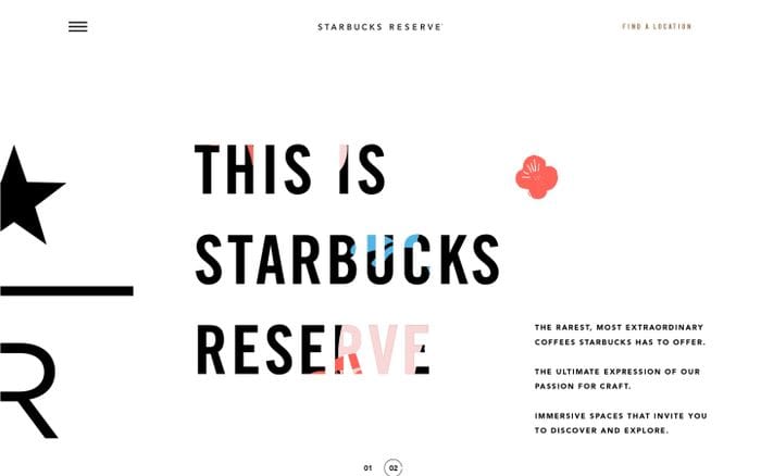 Visit Starbucks Reserve website preview