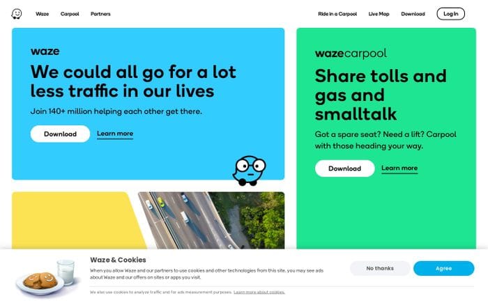 Waze website preview