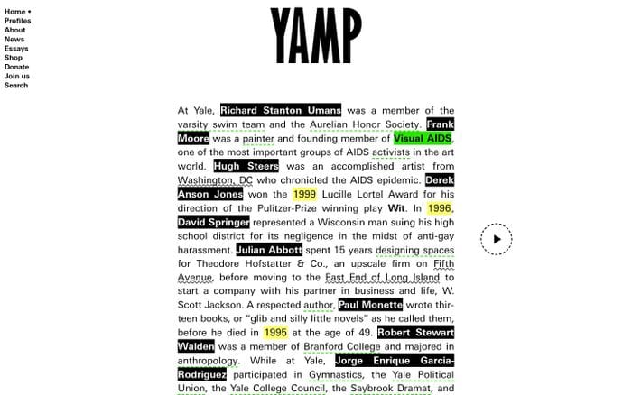 YAMP website preview