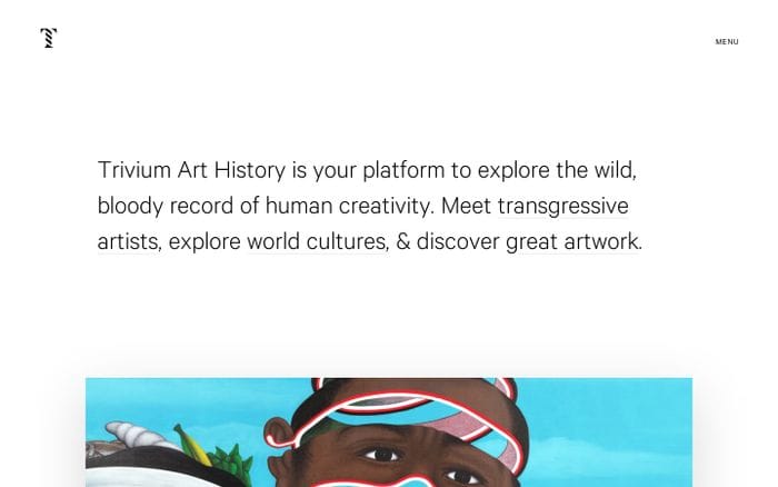Trivium Art History website preview