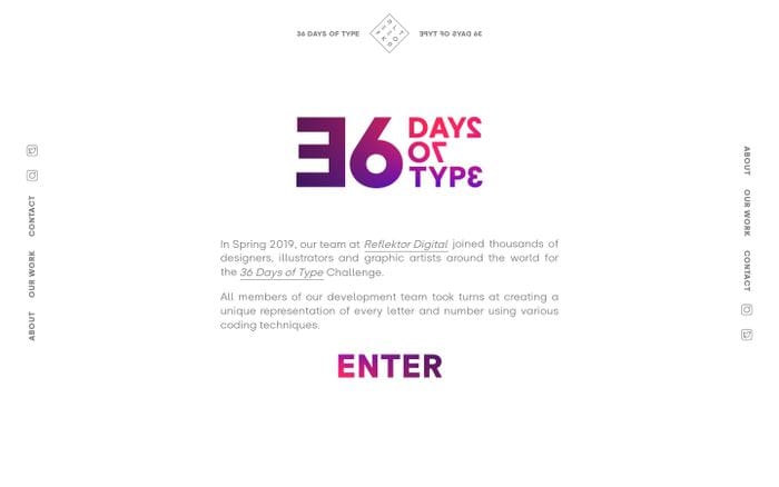 36 Days of Type | Reflektor Digital website preview