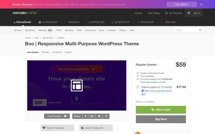 Themeforest website preview
