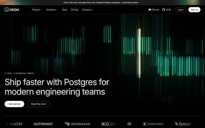 Neon website preview