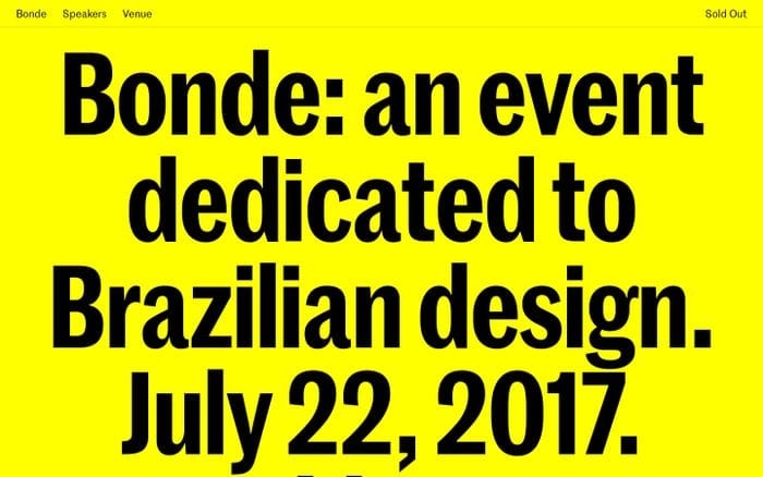 Bonde — Brazilian Design Conference website preview