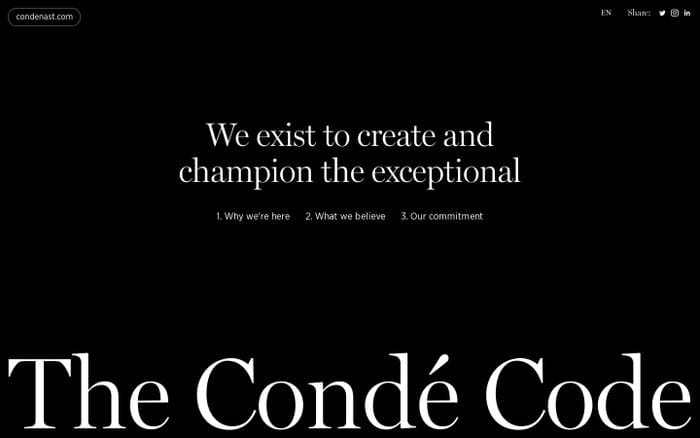 The Condé Code website preview