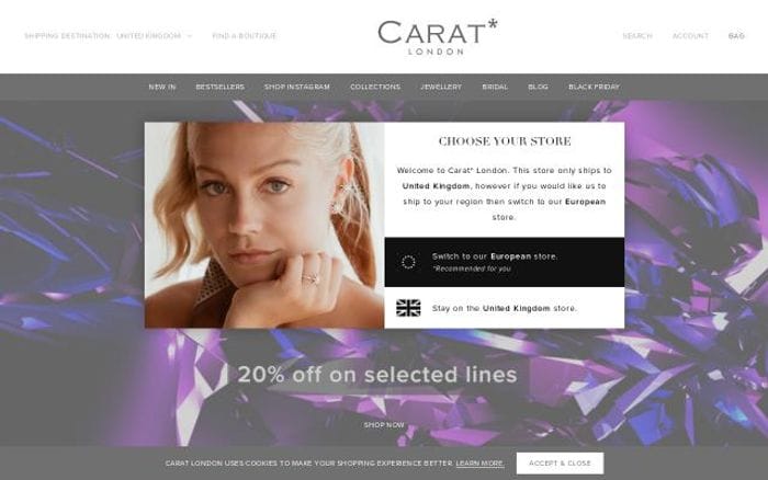 Caratlondon website preview