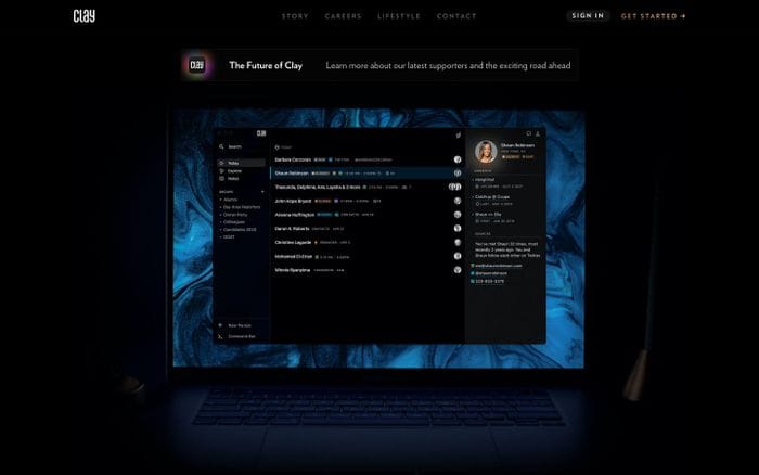 Clay website preview