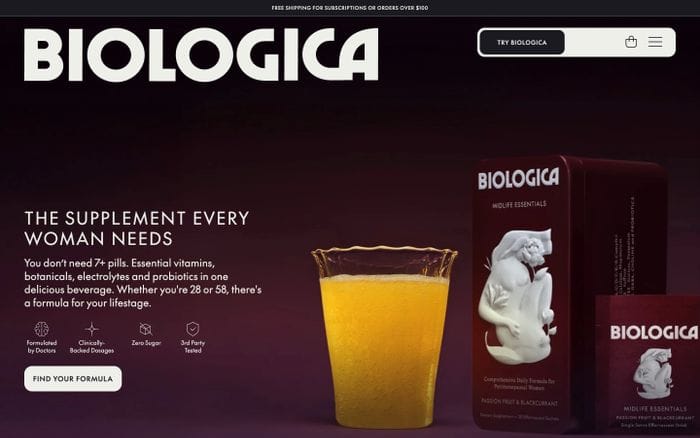 Biologica website preview