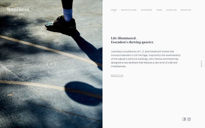 Luminess — A collection of contemporary 1, 2 & 3 bedroom residences in Essendon’s thriving quarter — Luminess website preview
