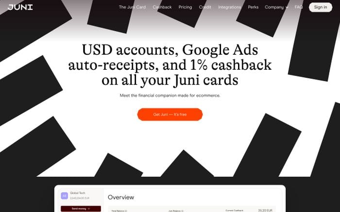 Juni website preview