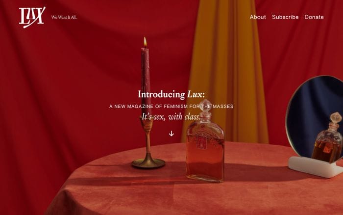Lux magazine website preview