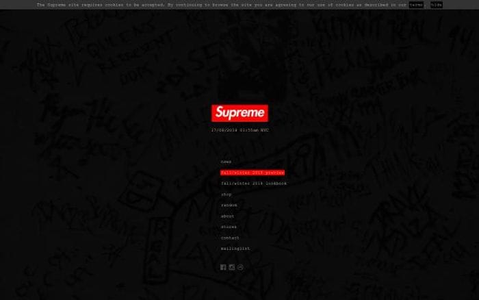 Supremenewyork website preview