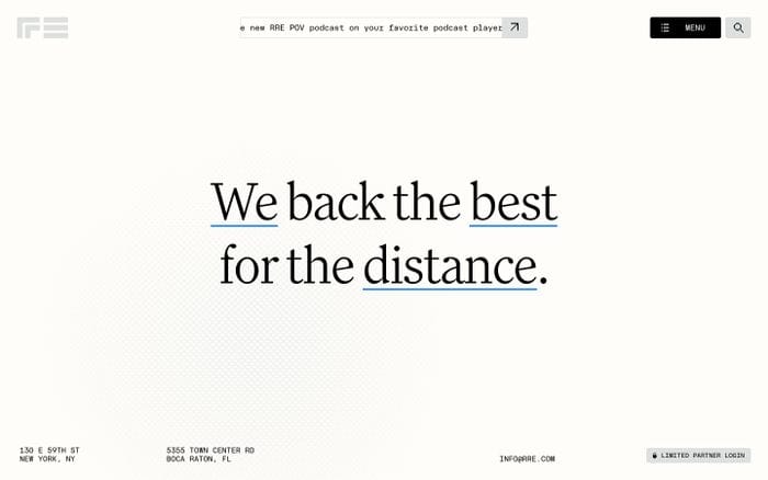 RRE Ventures website preview