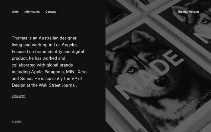 Brand, UX and Digital Product — Thomas Williams website preview