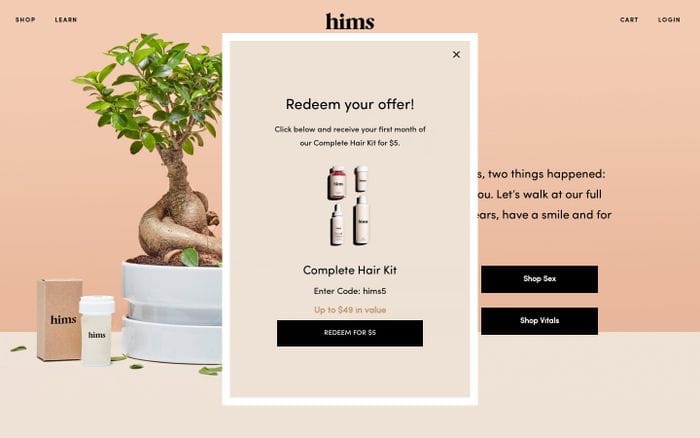 hims. handsome. healthy you. website preview