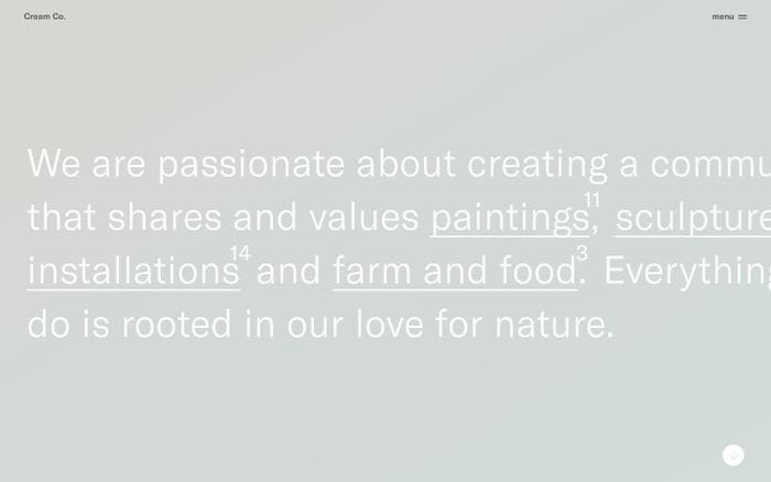 Cream Co. website preview