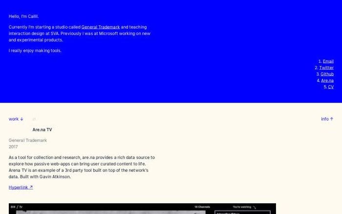 Callil website preview