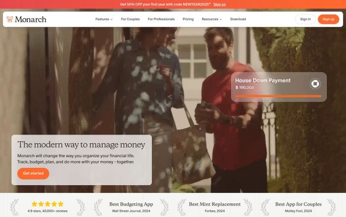 Monarch Money website preview